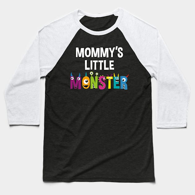 Mommy's Little Monster Baseball T-Shirt by Tiny Mermaid